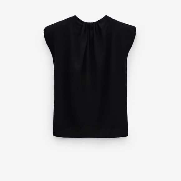 NWT Zara black top with shoulder pads size small - Picture 3 of 4